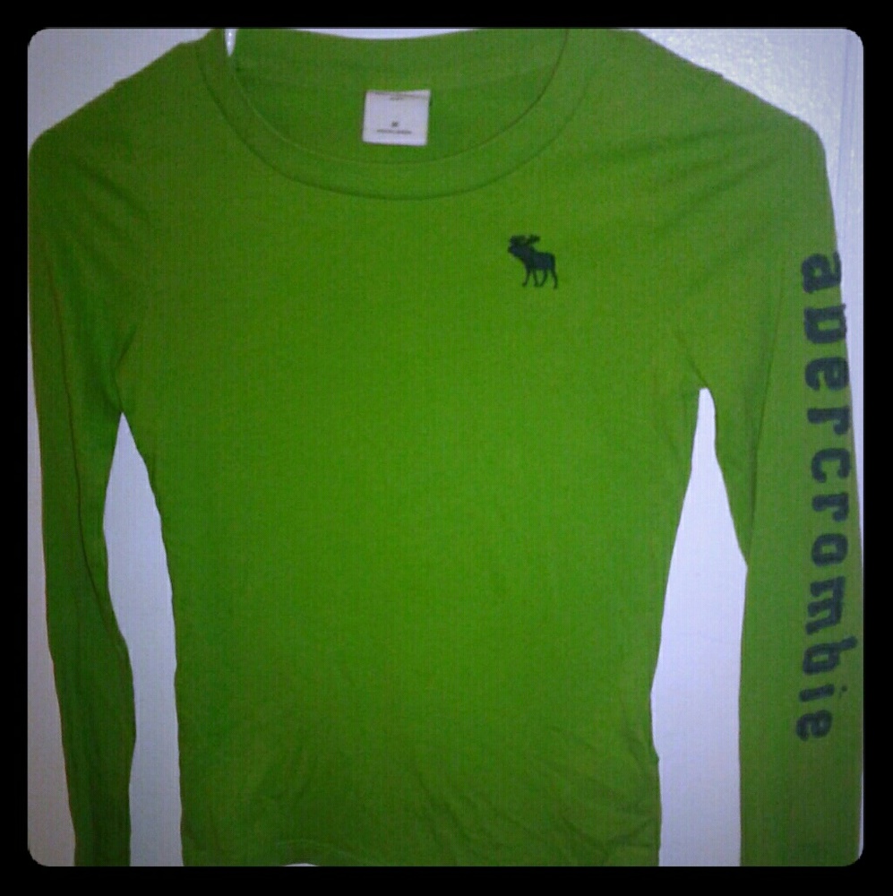 Abercrombie and Fitch green shirt long sleeve